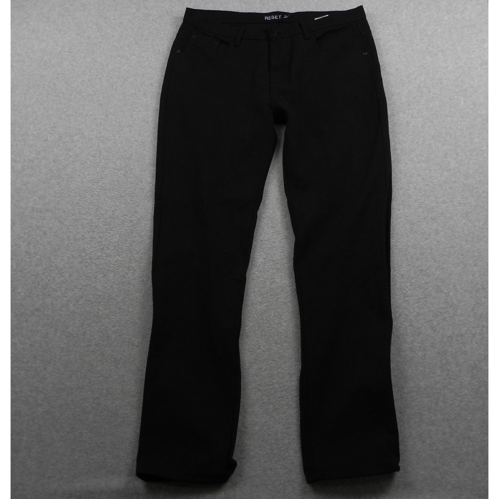 Reset Jeans Mens 34x32 Black Straight Leg Denim Pants 5-Pocket Casual Trousers
